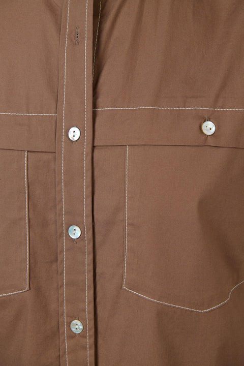 Poplin Stitch Top in Cookie