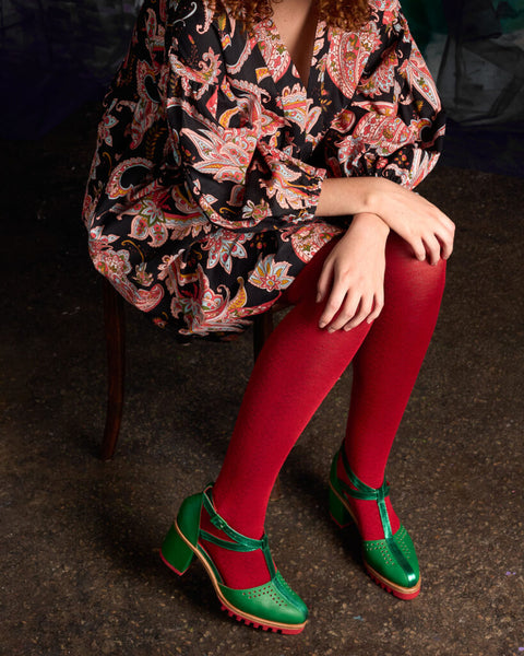 Geo Merino Wool Tights in Various Colours