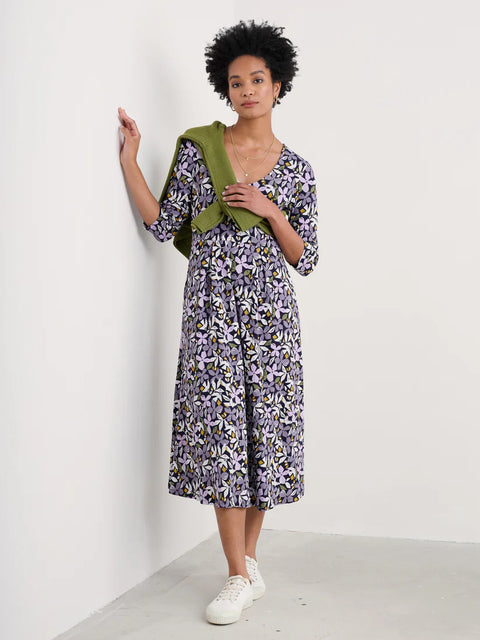 Helena Dress in Headland Collage Maritime