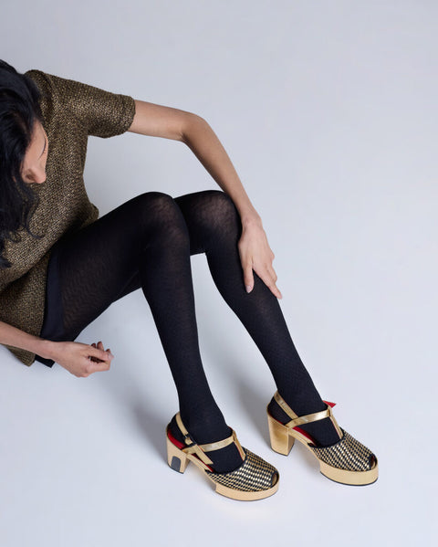 Herringbone Merino Wool Tights