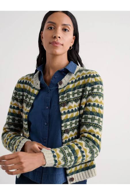 Dawson Pick Fairisle Cardigan in Geo Alpine Galley Mix