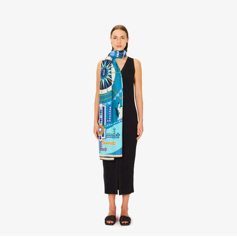 Rollercoaster Scarf in Blue