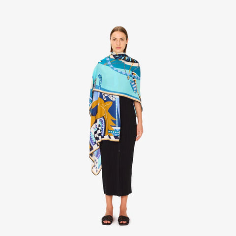 Rollercoaster Scarf in Blue