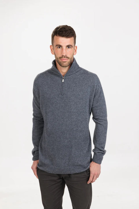 Lightweight Half Zip Sweater in Sky