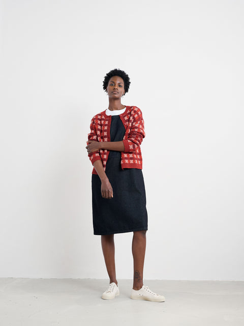 Kensa Cardigan in Circlet Deep Rust Chalk