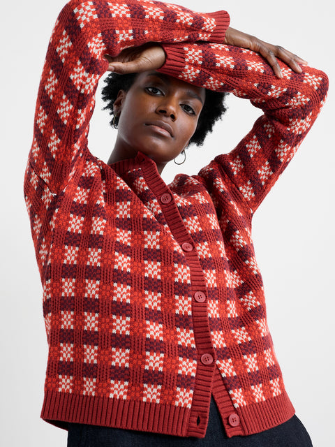 Kensa Cardigan in Circlet Deep Rust Chalk