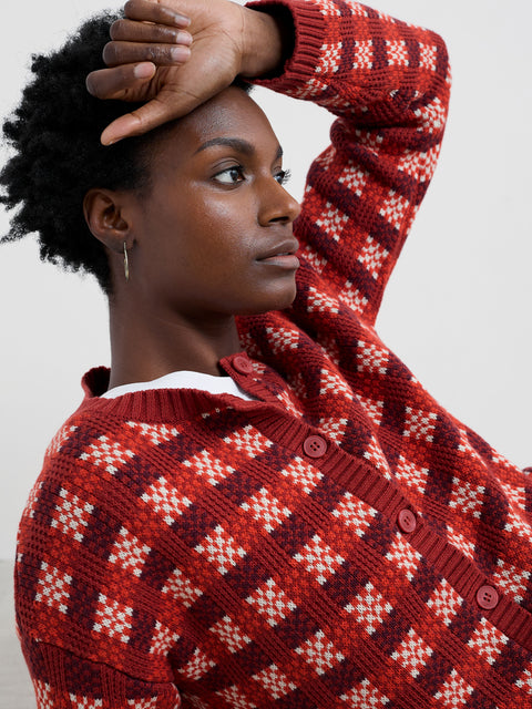 Kensa Cardigan in Circlet Deep Rust Chalk