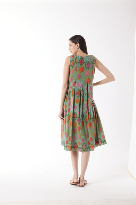 Sleeveless Dress in Diamond Multi