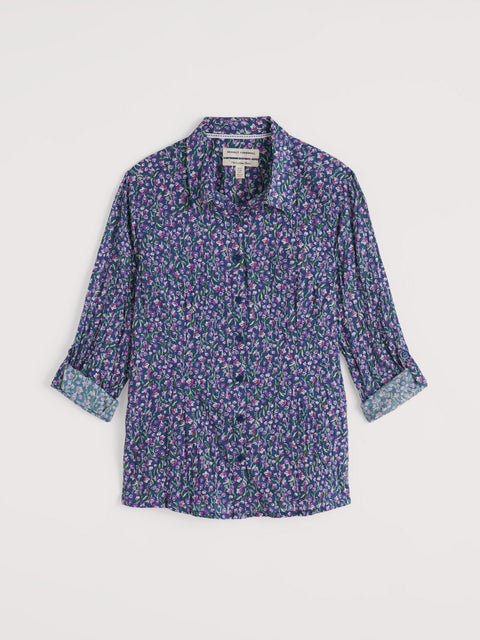 Larissa Shirt in Flax Flower Bright Orchid
