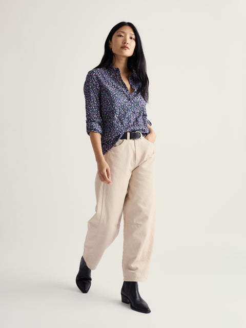 Larissa Shirt in Flax Flower Bright Orchid