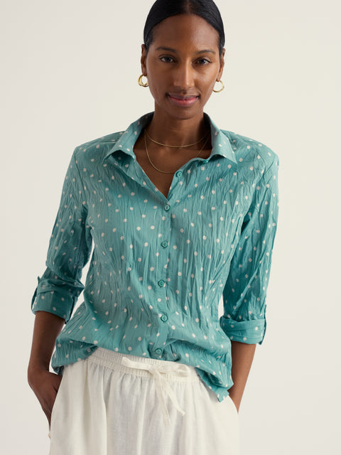 Larissa Shirt in Little Sponge Spot Sardine