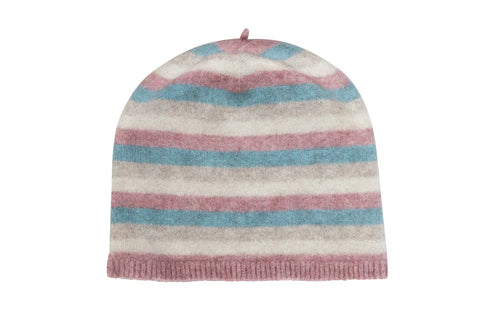 Childrens Merino Possum Striped Beanie