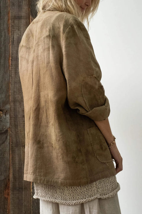 Mira Linen Jacket in Warm Tones OS