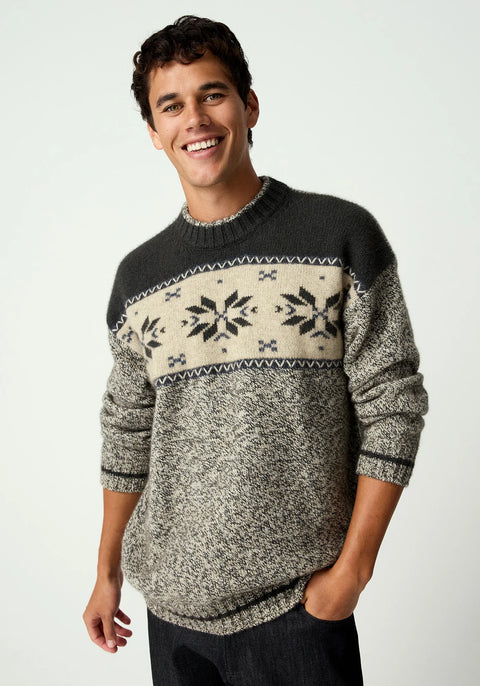 Alpine Sweater in Latte/Basalt Twist