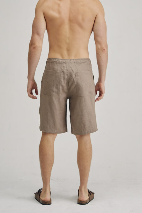 100% Hemp Drawstring Shorts in Brownie