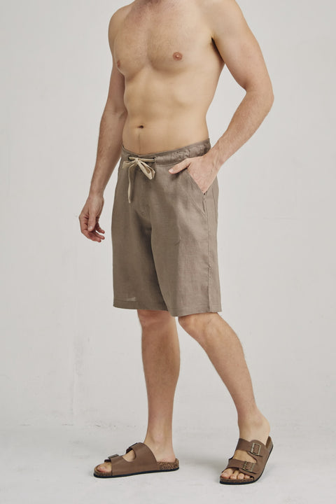 100% Hemp Drawstring Shorts in Brownie