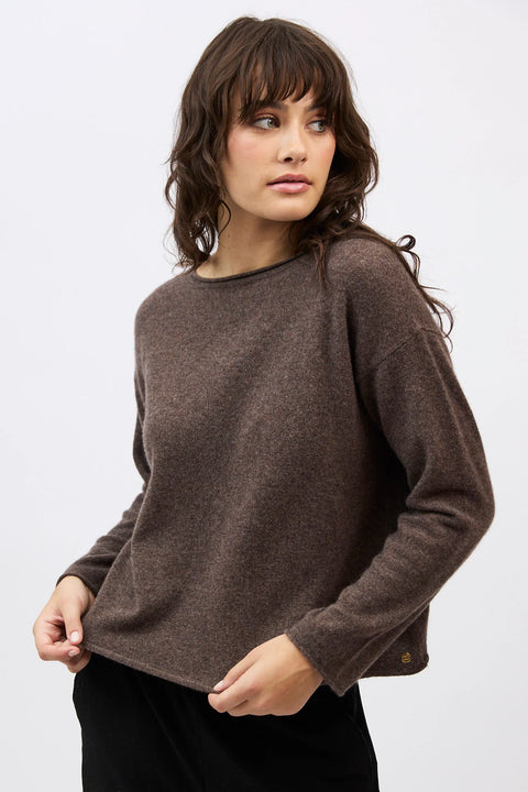 Reversible Button Cardi in Espresso