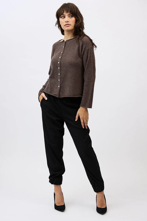 Reversible Button Cardi in Espresso