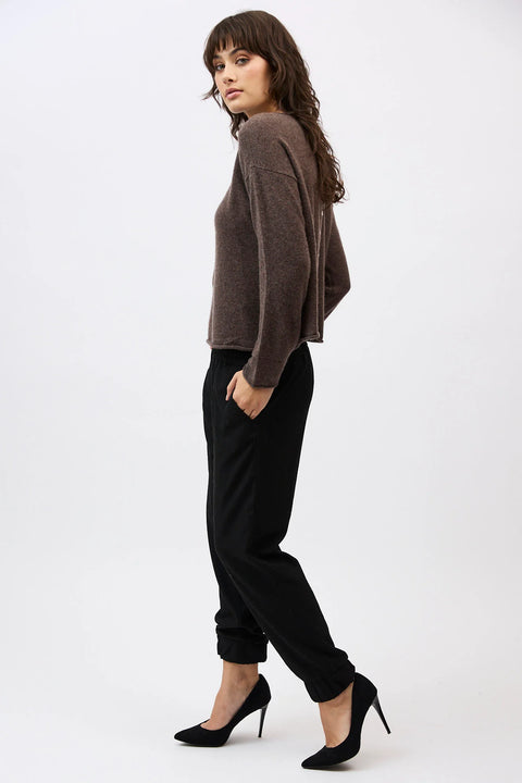 Reversible Button Cardi in Espresso
