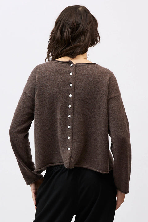 Reversible Button Cardi in Espresso