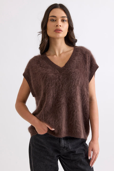 Gretta Vest in Dark Chocolate