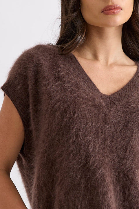 Gretta Vest in Dark Chocolate