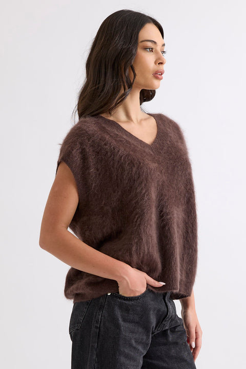 Gretta Vest in Dark Chocolate