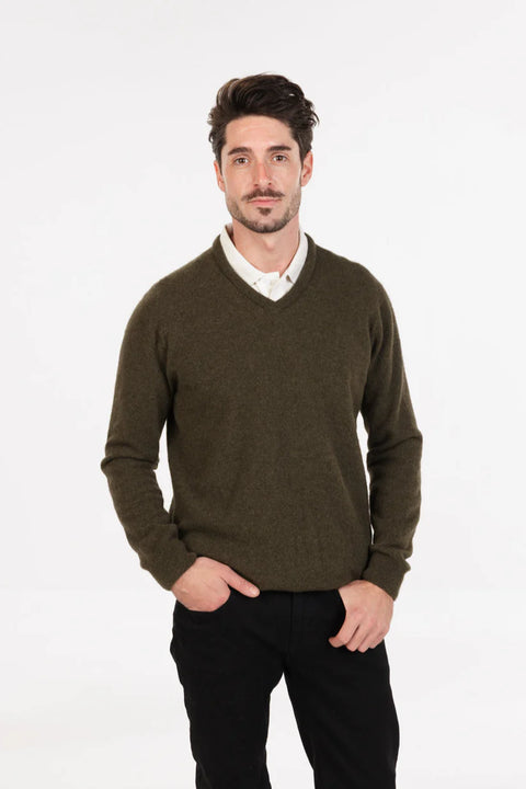 V-Neck Sweater in Fern