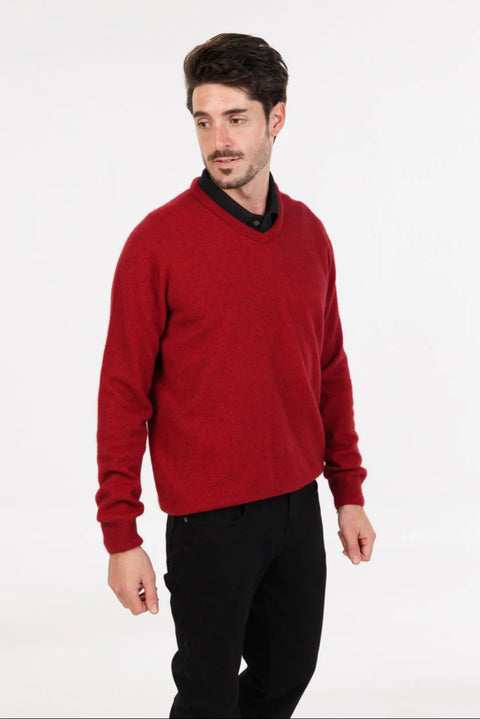 V-Neck Sweater in Red
