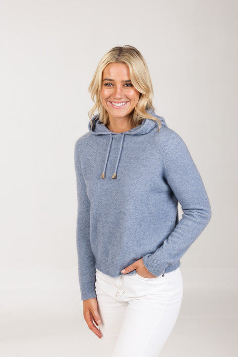 Cropped Hoodie in Crystal