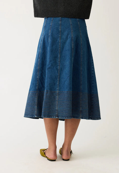 Nina Skirt in Dark Wash