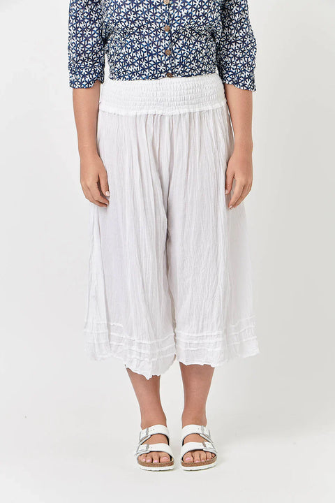 Cropped Wide Leg Pant in White