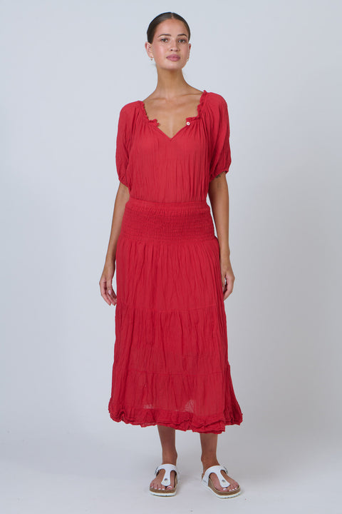 Midi Skirt in Chilli