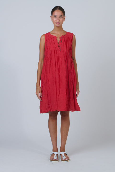 Sleeveless Aline Dress in Chilli