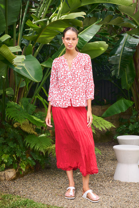 Midi Skirt in Chilli