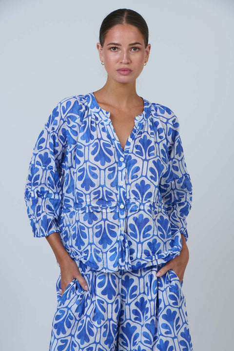 Pintuck Blouse in Cycladic Oak