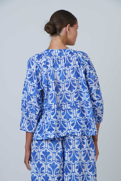 Pintuck Blouse in Cycladic Oak