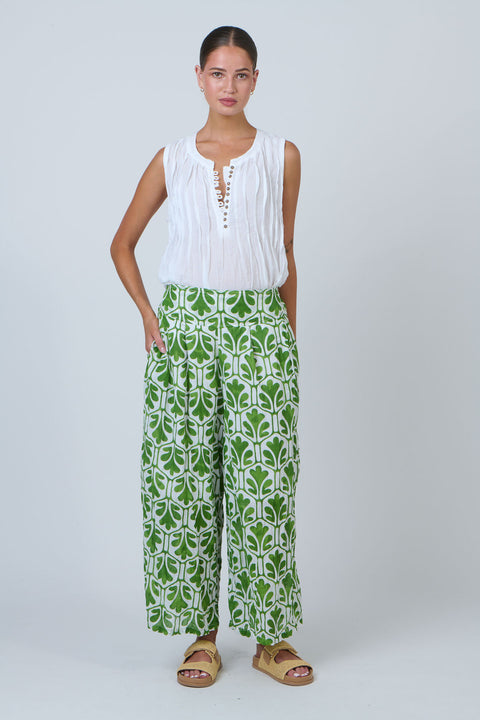 Wide Leg Pant in Oak Meadow