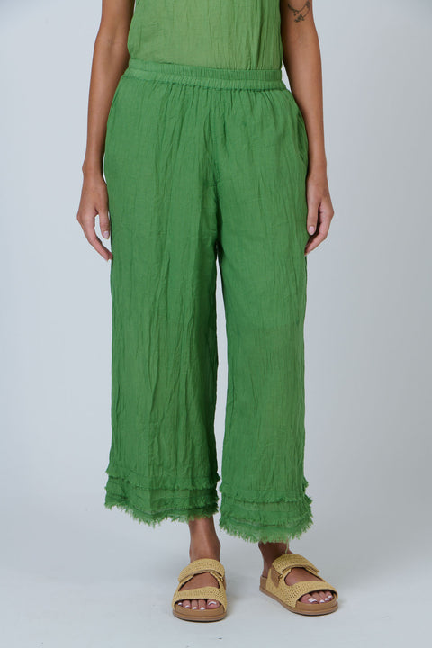 Frayed Wide Leg Pant in Meadow