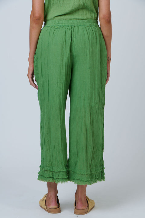 Frayed Wide Leg Pant in Meadow