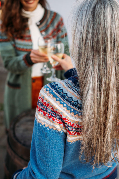 Alpine Short Sweater in Blue Morning