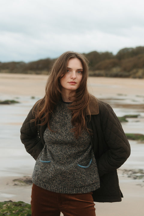 Tweed Nep Sweater in Thunder