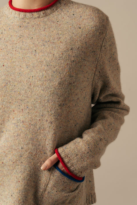 Tweed Nep Sweater in Sand