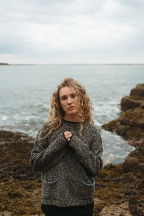 Tweed Nep Sweater in Thunder