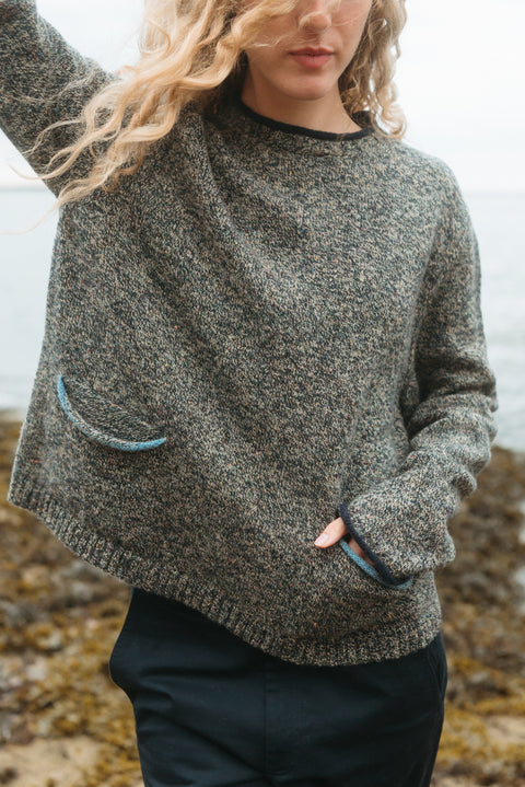 Tweed Nep Sweater in Thunder