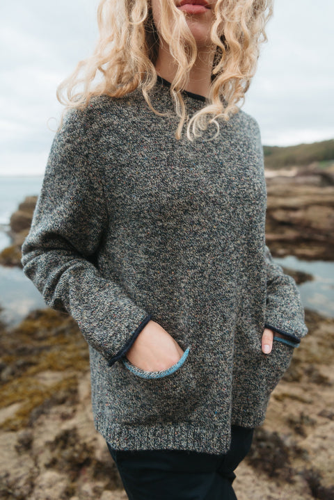 Tweed Nep Sweater in Thunder