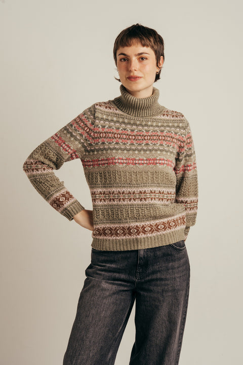 Kinross Cowl Neck Sweater in Blush