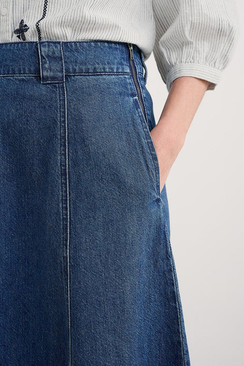 Restharrow Skirt in Mid Wash