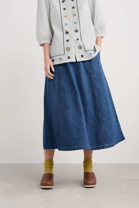 Restharrow Skirt in Mid Wash