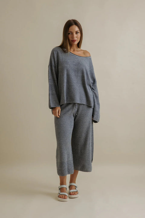 Retreat Cotton Twist Pullover in Pool Combo